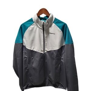 Craft Glide Jacket Men's XXL White Gray Green Waterproof Windproof Full Zip